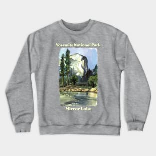 Mirror Lake Yosemite National Park vintage-style design Crewneck Sweatshirt